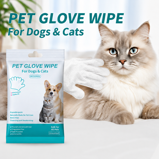 PawPure™ No-Rinse Pet Cleaning Gloves | Waterless Grooming for Cats & Dogs