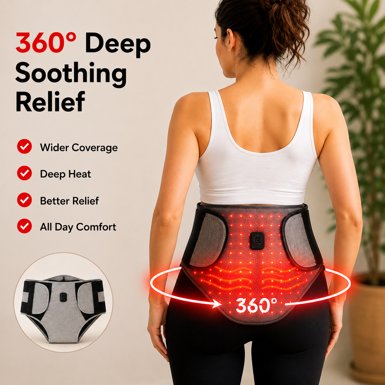 CrampZero™ — Red Light Heating & Massage Belt